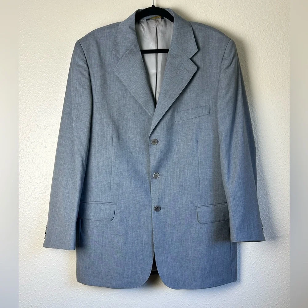 Vintage Yves Saint Lauren Pour Homme Men’s Grey Wool Blazer